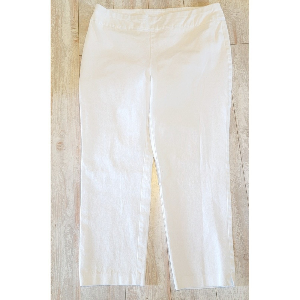 Chico's‎ 2 Fabulously Slimming Ankle Pants White Cotton Spandex  Large NWOT - Picture 5 of 10